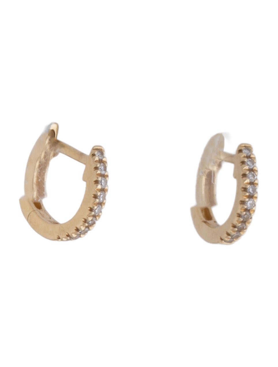 Shy Creation 14K Diamond Huggie Earrings