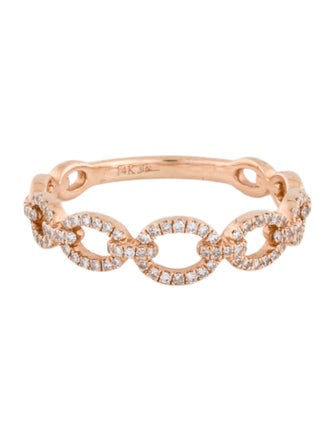 Shy Creation 14K Diamond Link Ring