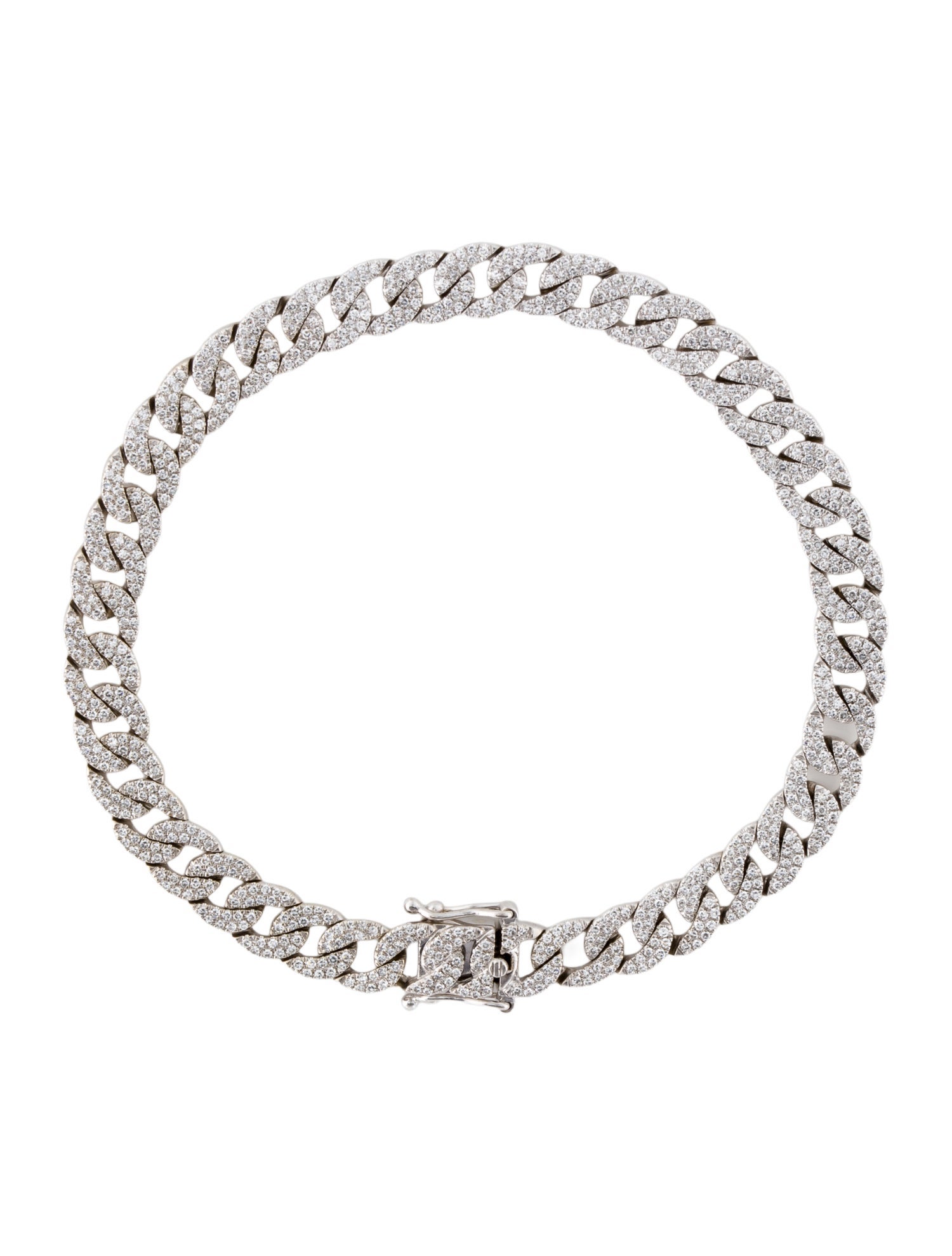 Shy Creation 14K 1.10ctw Diamond Curb Link Bracelet,