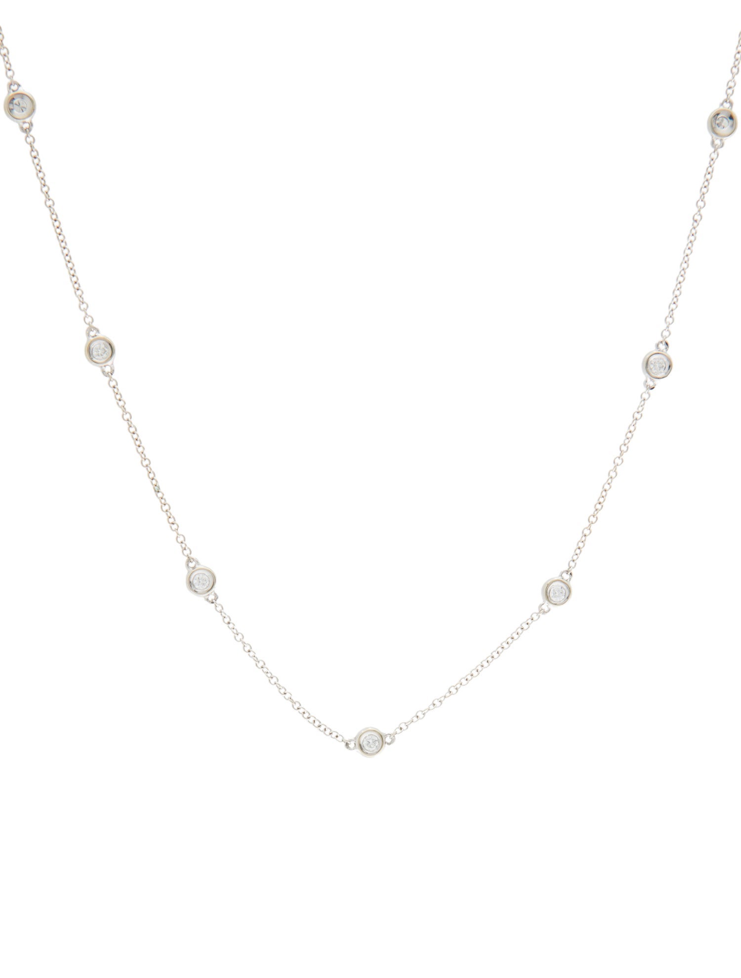 Shy Creation 14K Diamond Station Necklace