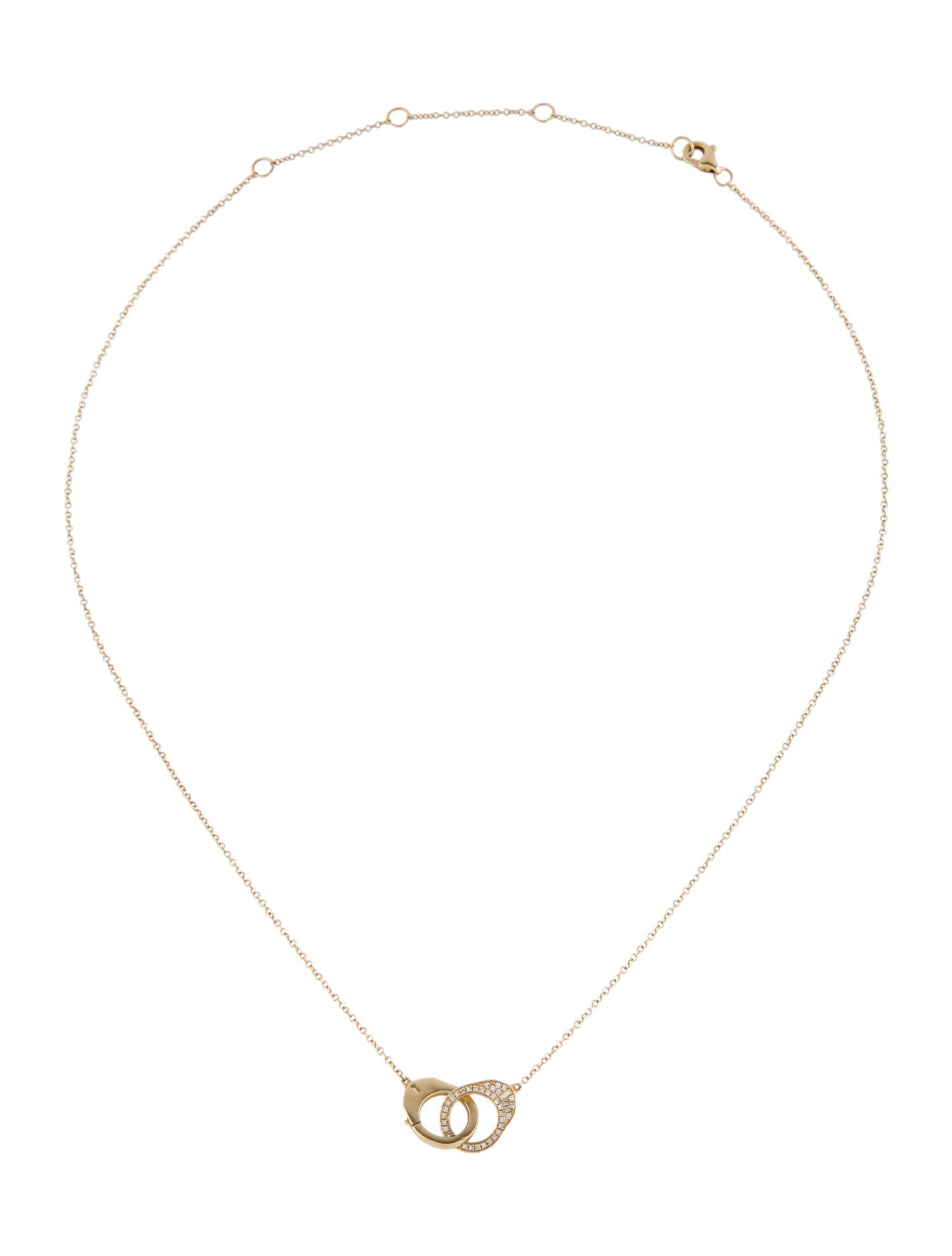 Shy Creation 14K Diamond Handcuff Pendant Necklace