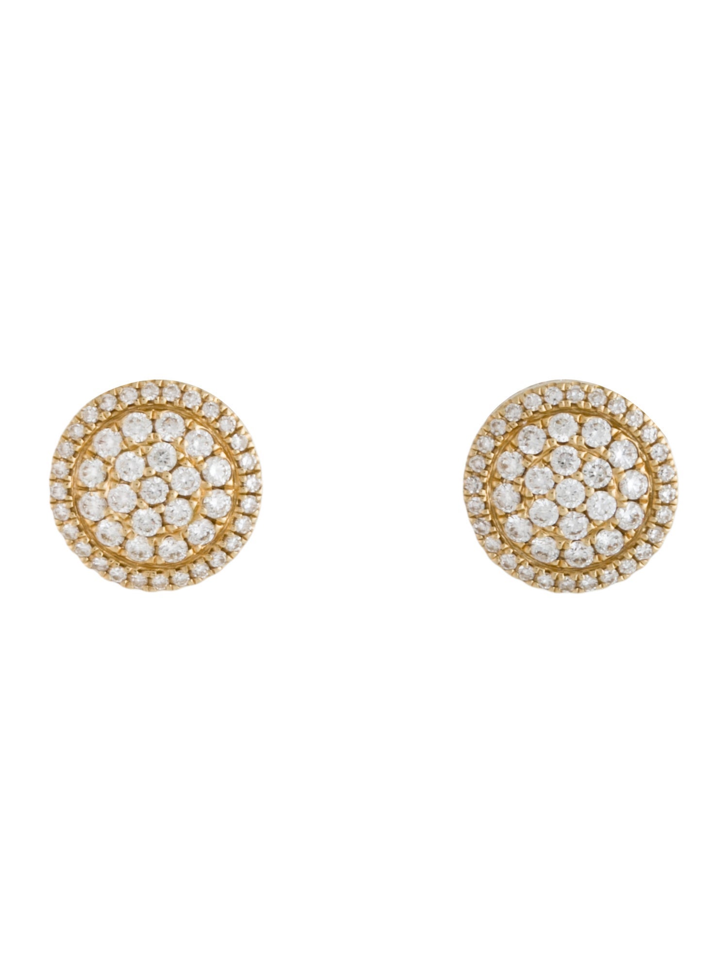 Shy Creation 14K Diamond Pavé Circle Stud Earrings