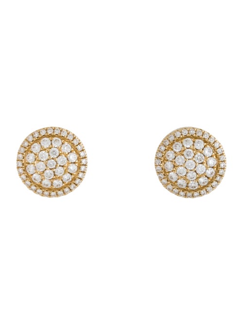 Shy Creation 14K Diamond Pavé Circle Stud Earrings