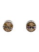 Shy Creation Diamond Pavé Circle Stud Earrings