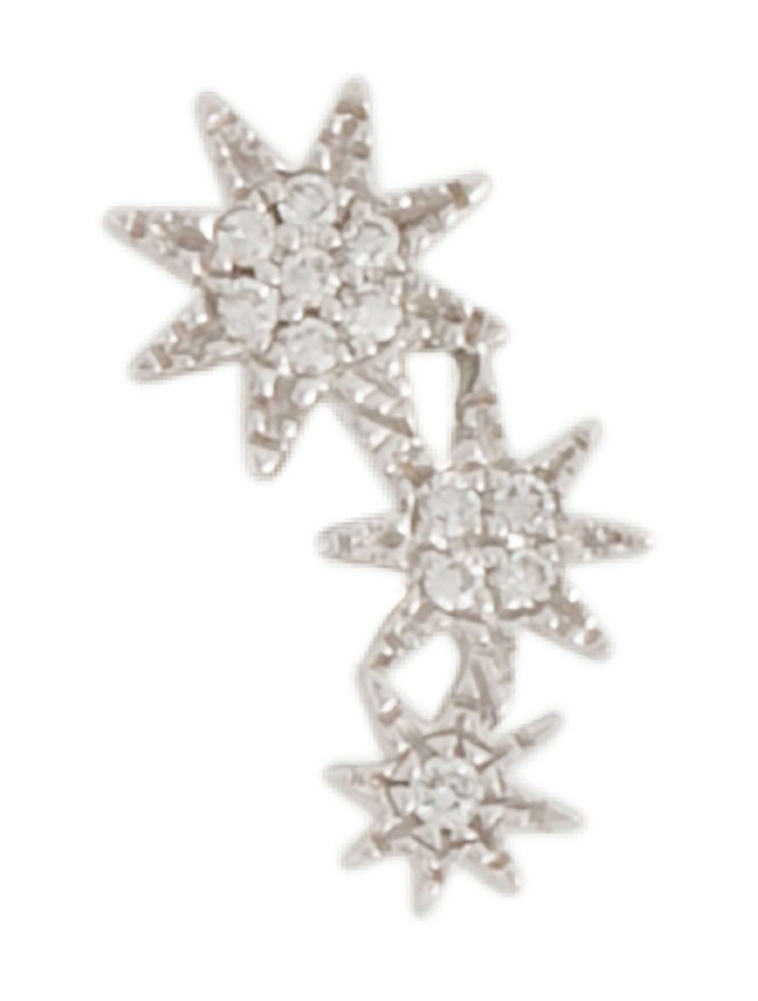 Shy Creation 14K Diamond Star Trio Single Earring