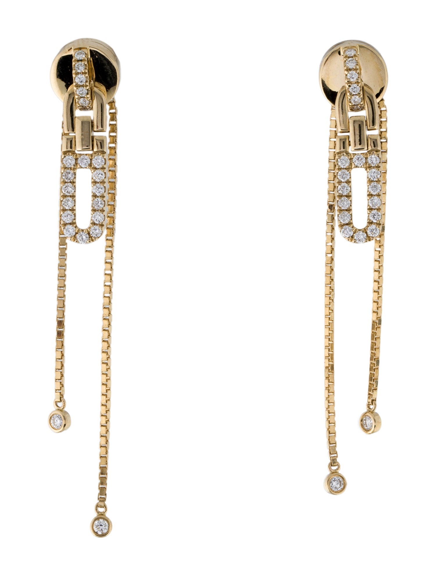Shy Creation 14K Diamond Zipper Drop Earrings