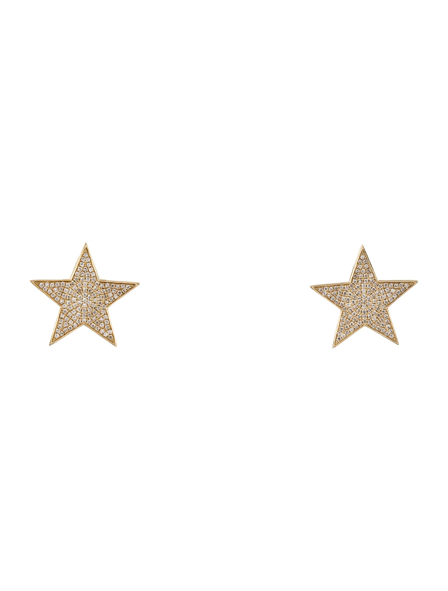 Shy Creation 14K Diamond Star Stud Earrings
