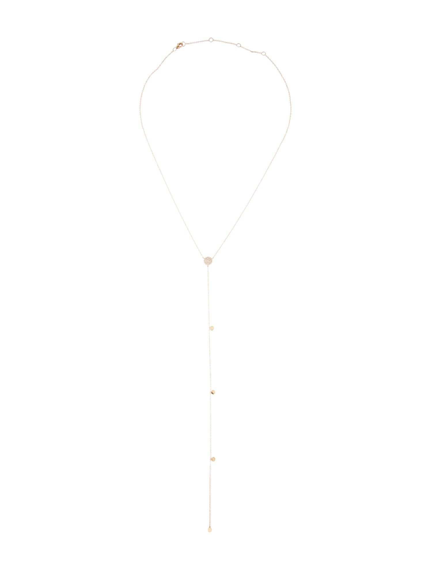 Shy Creation 14K Diamond Circle Lavalier Necklace