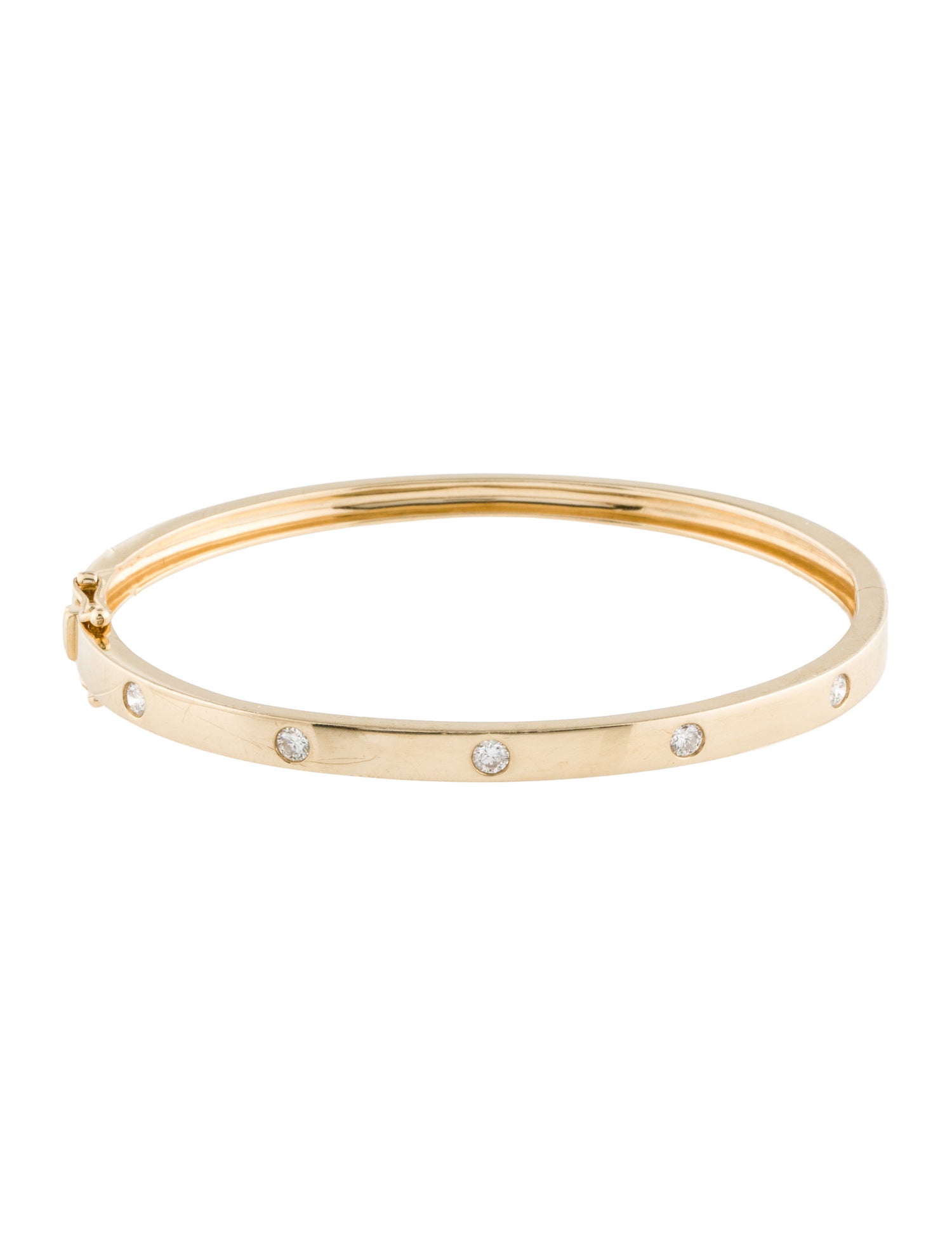 Shy Creation 14K Diamond Hinged Bangle Bracelet