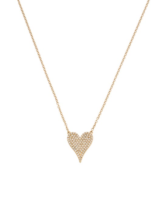 Shy Creation 14K Diamond Heart Pendant Necklace