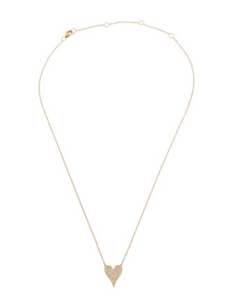 Shy Creation 14K Diamond Heart Pendant Necklace