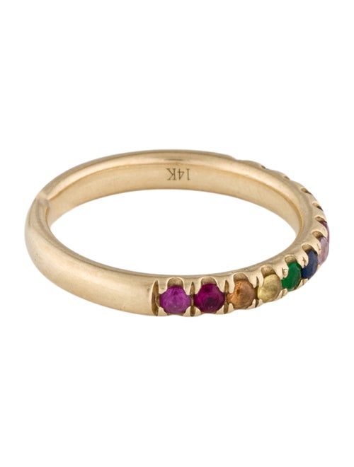 Shy Creation 14K Emerald, Ruby & Sapphire Band