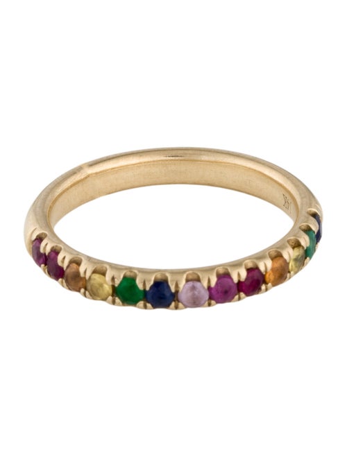Shy Creation 14K Emerald, Ruby & Sapphire Band
