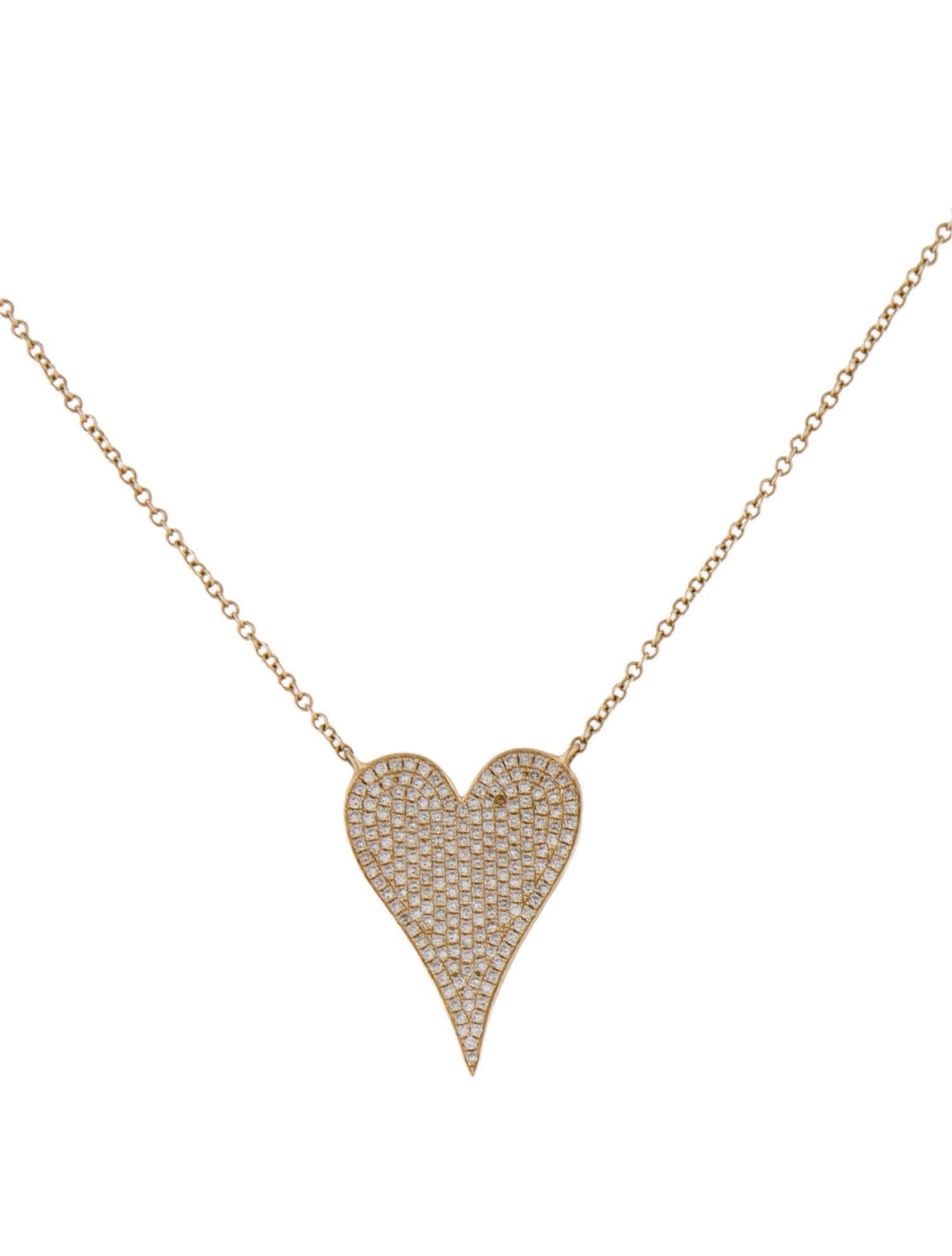 Shy Creation 14K Diamond Heart Pendant Necklace