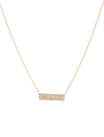 Shy Creation 14K Diamond Bar Pendant Necklace