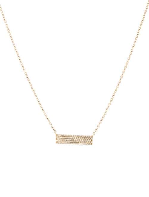 Shy Creation 14K Diamond Bar Pendant Necklace