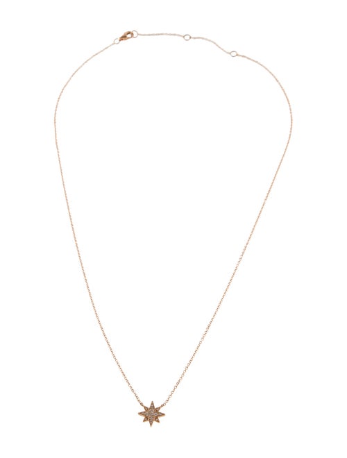 Shy Creation 14K Diamond Starburst Pendant Necklace