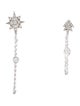 Shy Creation 18K Diamond Asymmetrical Star Chain Earrings