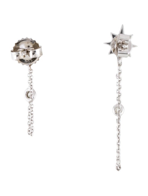 Shy Creation 18K Diamond Asymmetrical Star Chain Earrings