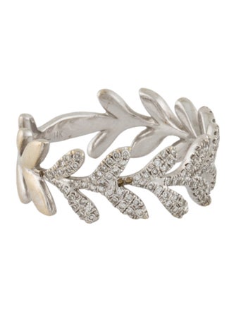 Shy Creation 14K Diamond Leaf Band
