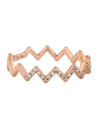 Shy Creation 14K Diamond Zig-Zag Band