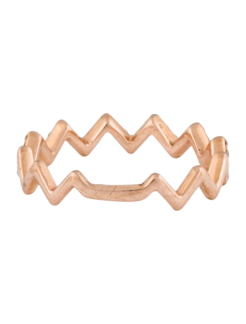 Shy Creation 14K Diamond Zig-Zag Band