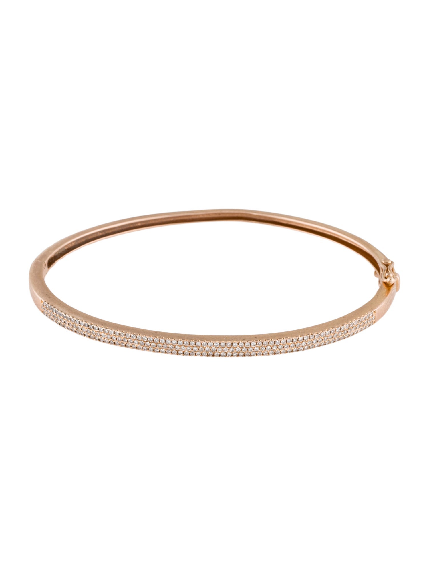 Shy Creation 14K Diamond Pave Hinged Bangle