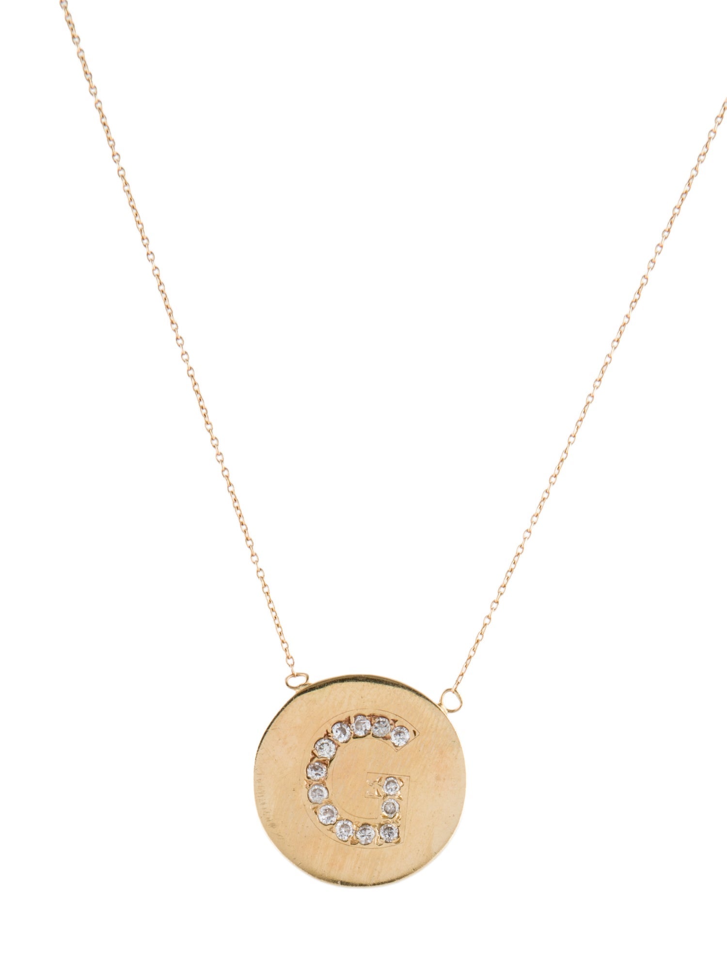 Shy Creation 14K Diamond Initial 'G' Pendant Necklace