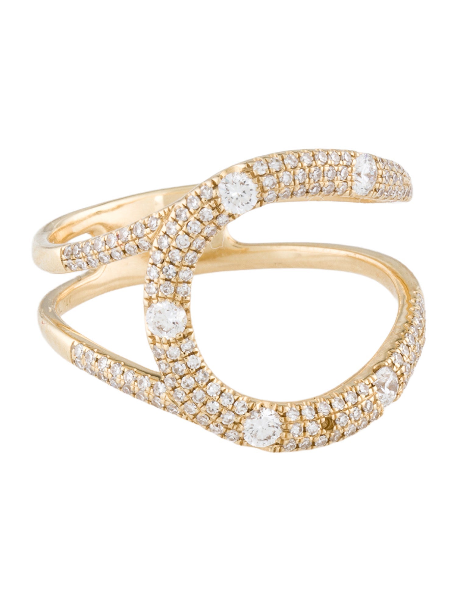 Shy Creation 14K Diamond Abstract C Ring