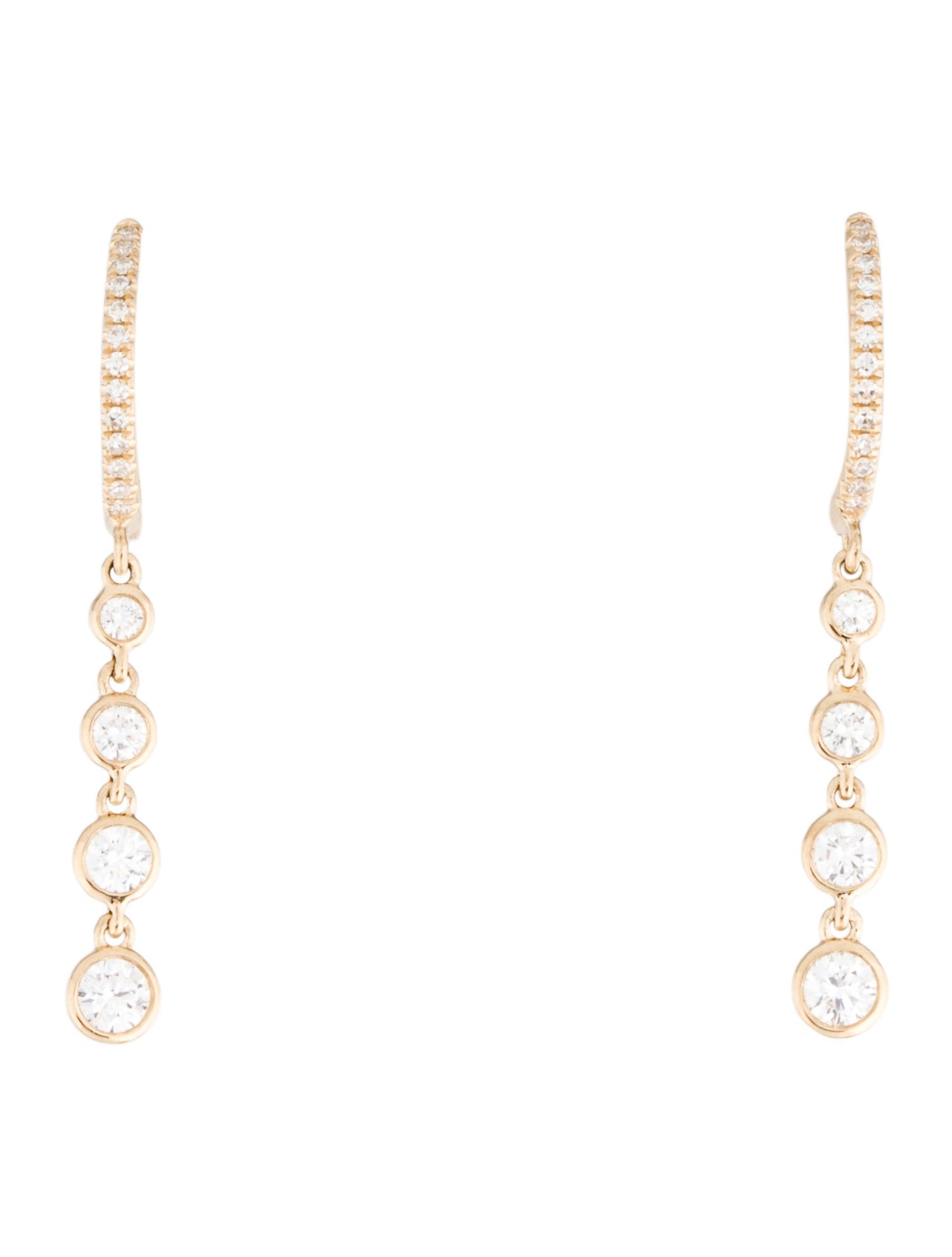 Shy Creation 14K Diamond Drop Earrings