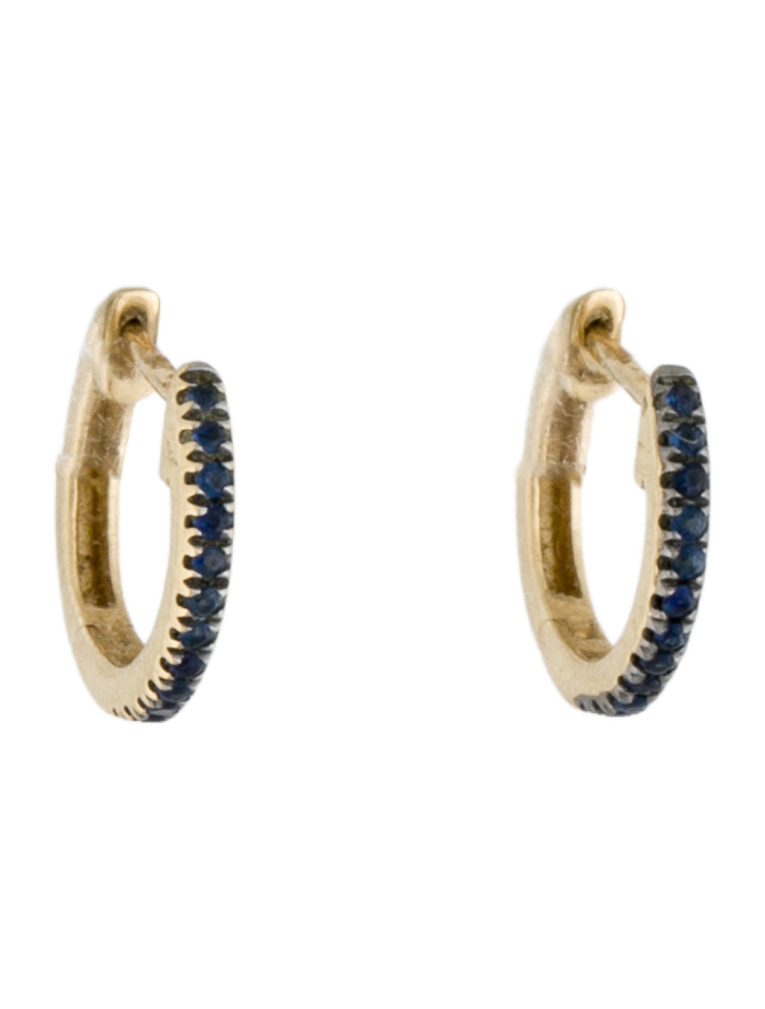 Shy Creation 14K Sapphire Huggie Earrings