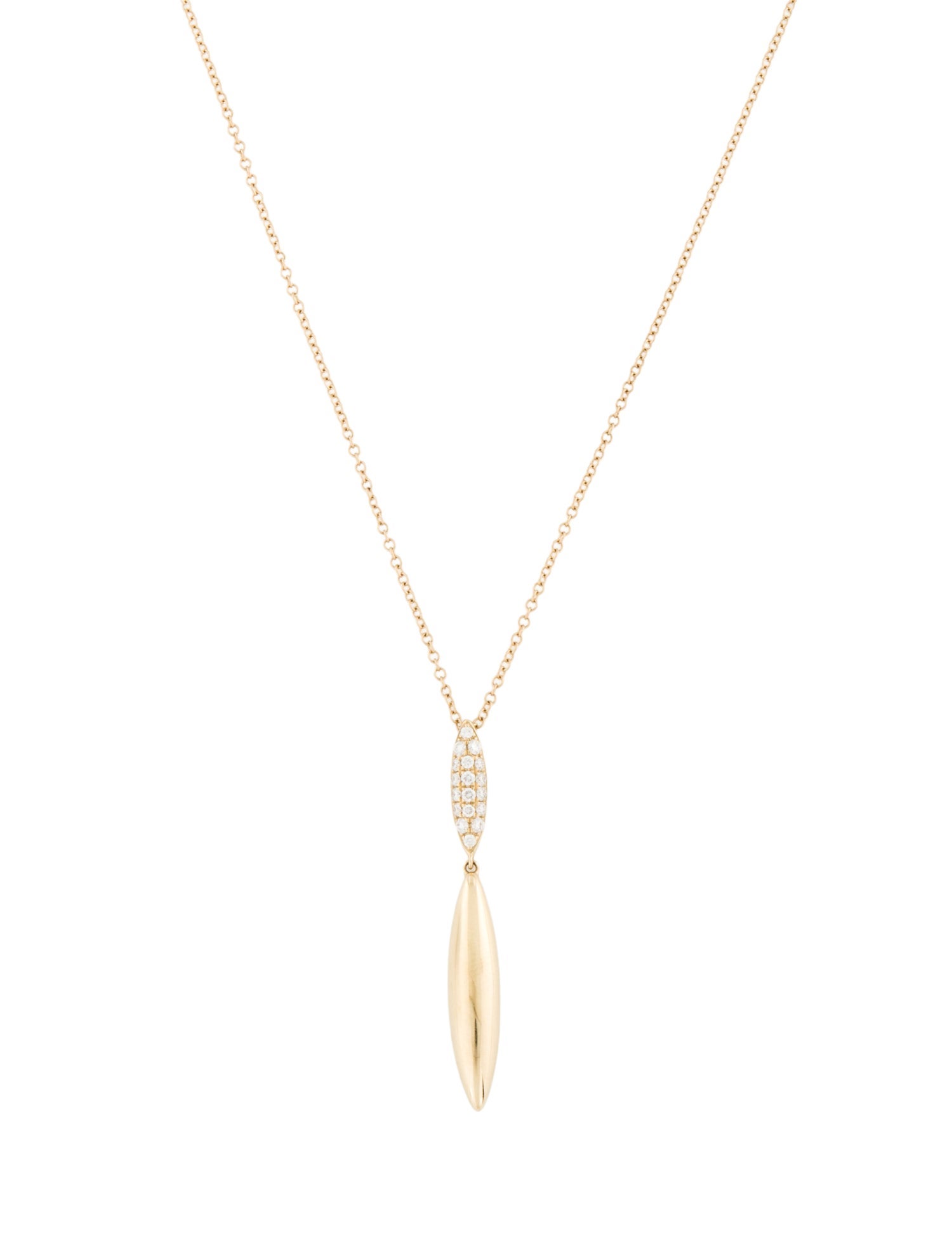 Shy Creation 14K Diamond Drop Pendant Necklace