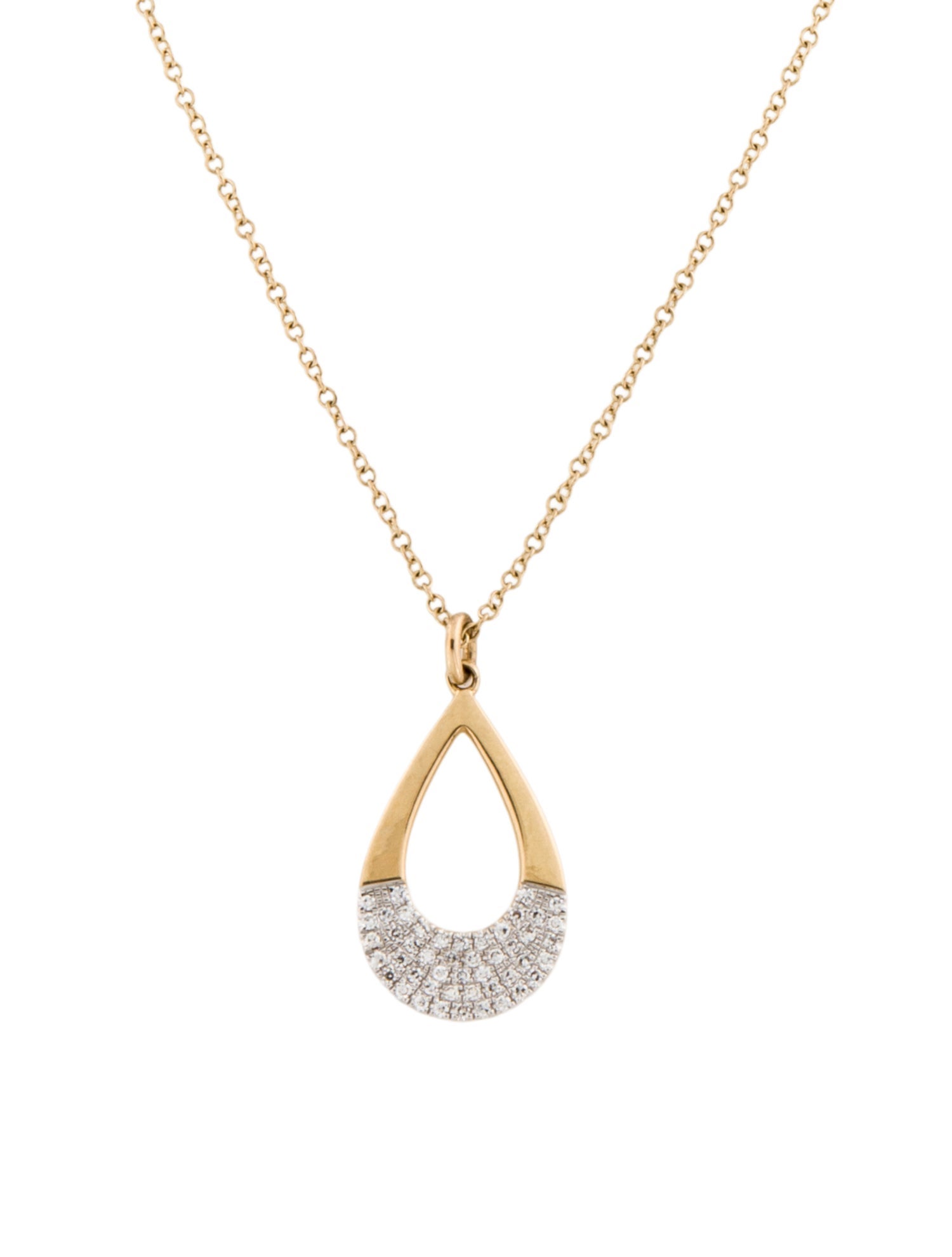 Shy Creation 14K Diamond Pave Teardrop Pendant