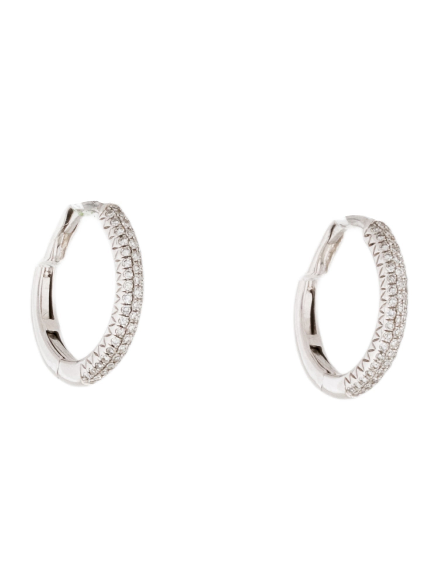 Shy Creation 14K Diamond Hoop Earrings