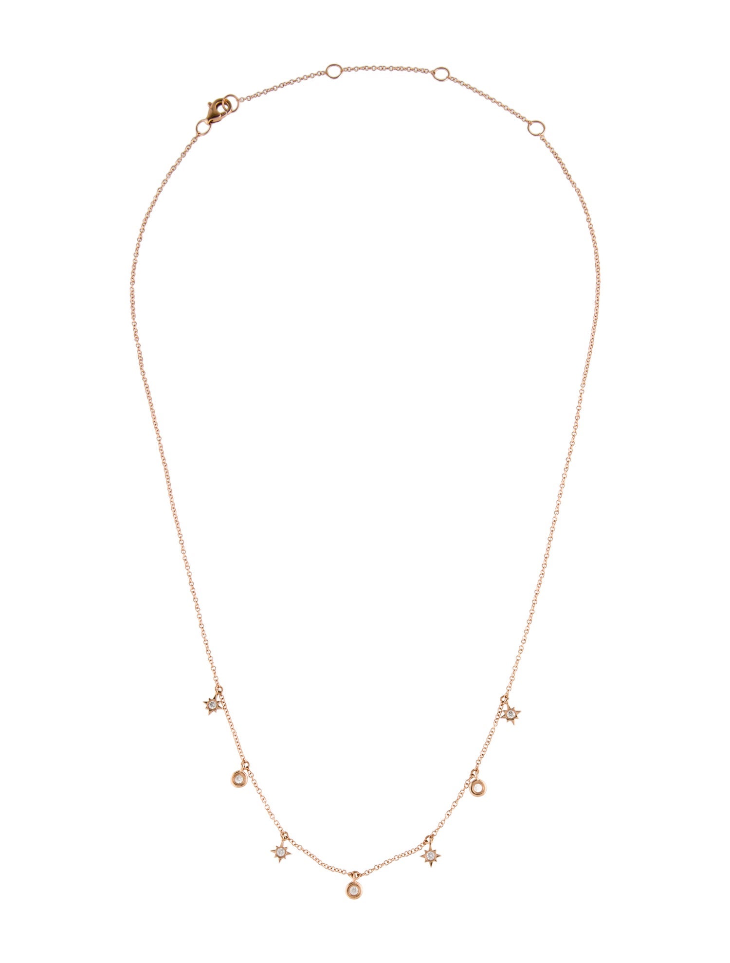 Shy Creation 14K Diamond Station Necklace
