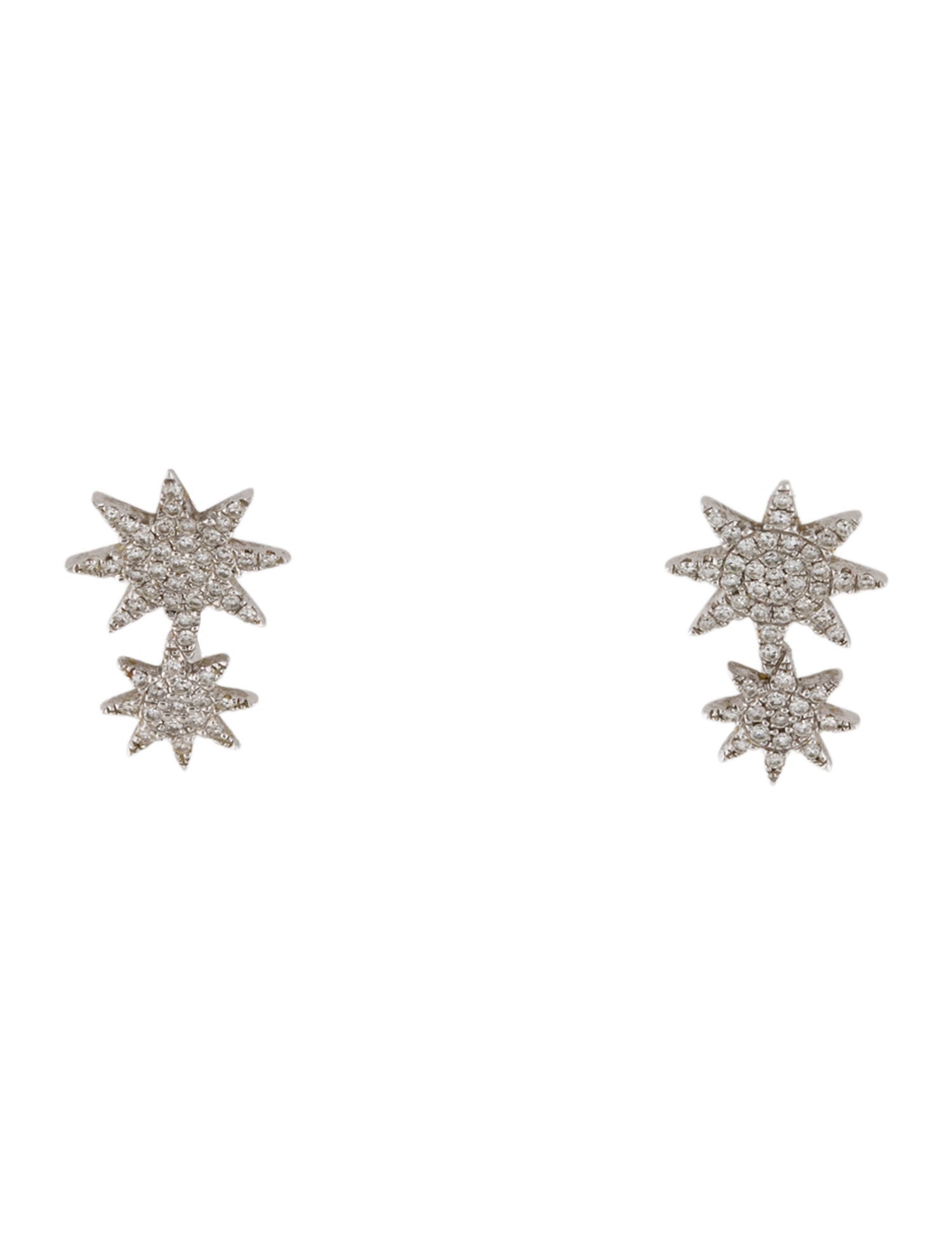 Shy Creation 14K Diamond Star Earrings