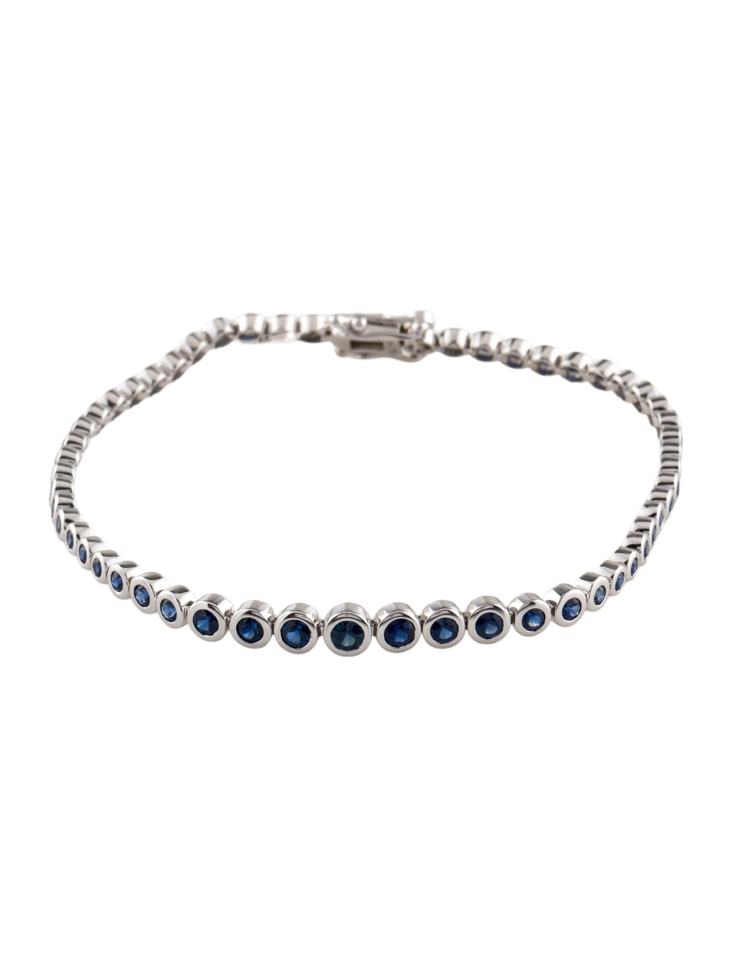 Shy Creation 14K 1.77ctw Sapphire Graduated Tennis Bracelet