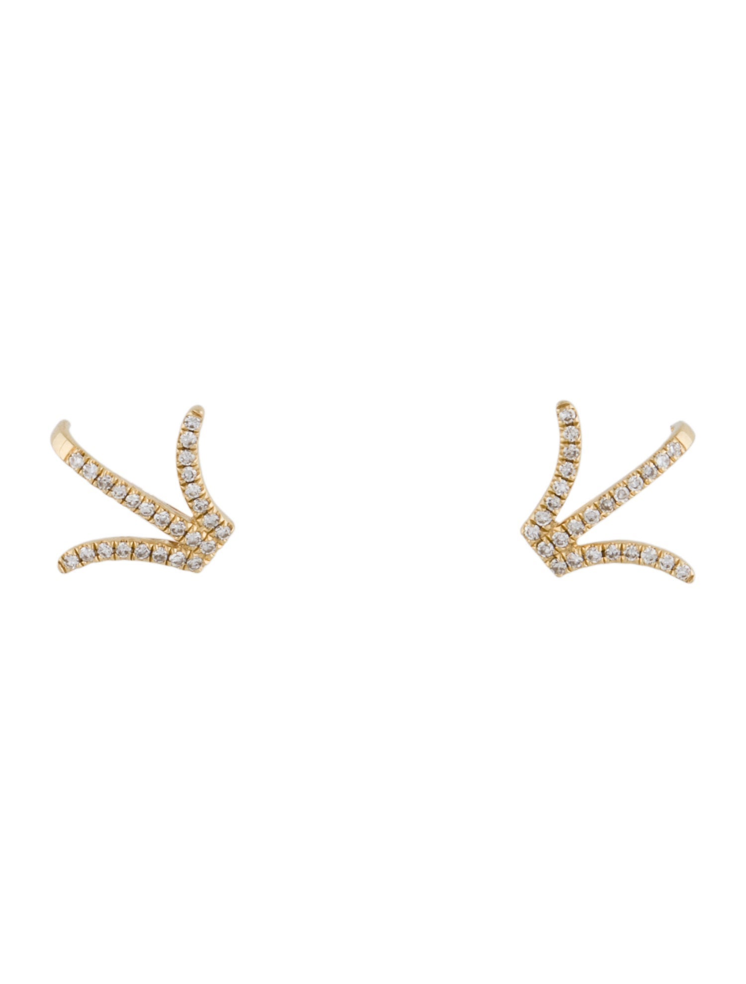 Shy Creation 14K Diamond Arrow Stud Earrings