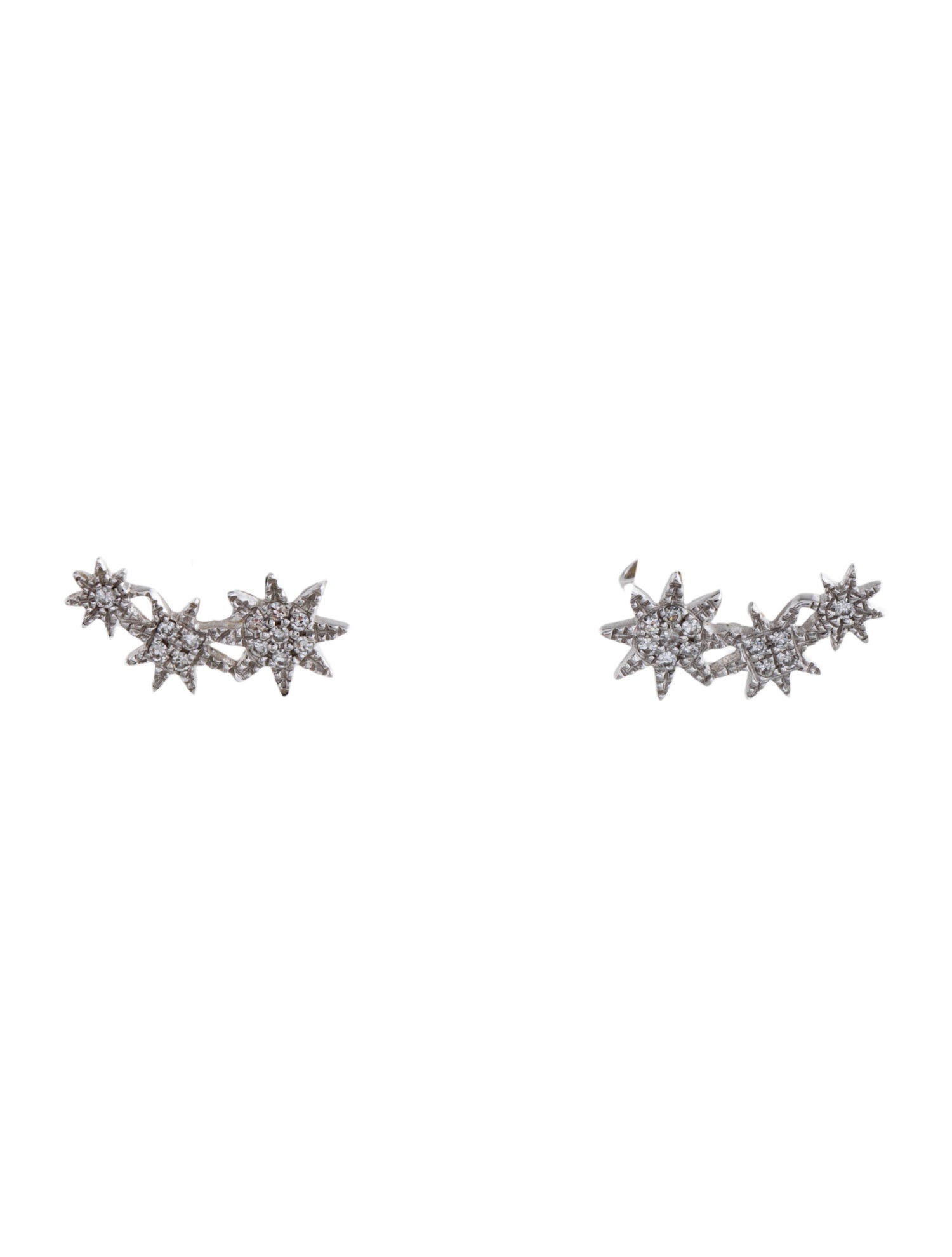 Shy Creation 14K Diamond Star Stud Earrings