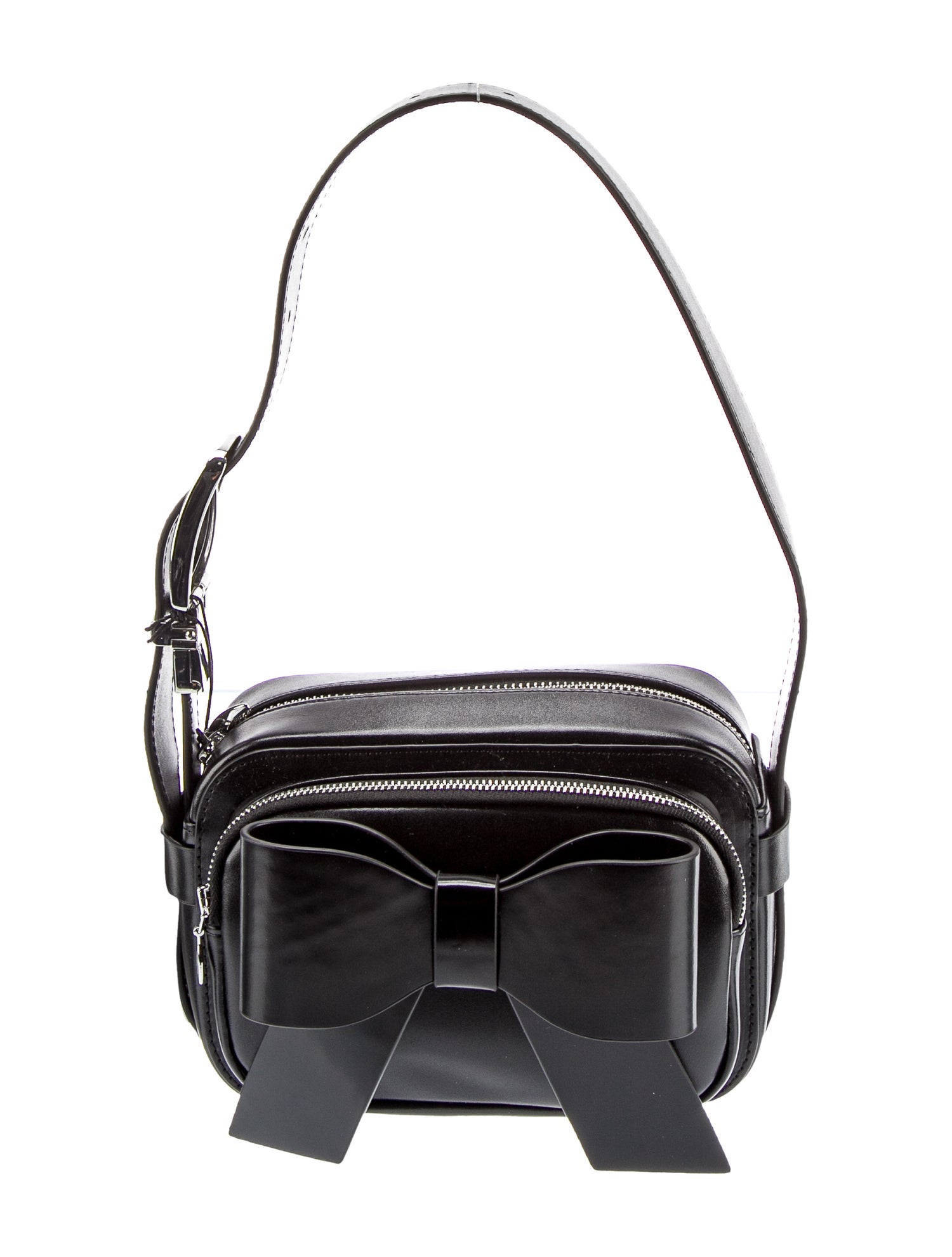 Shushu/tong Leather Bow Shoulder Bag - Black Shoulder Bags Shushu/tong Leather Bow Shoulder Bag - Black Shoulder Bags