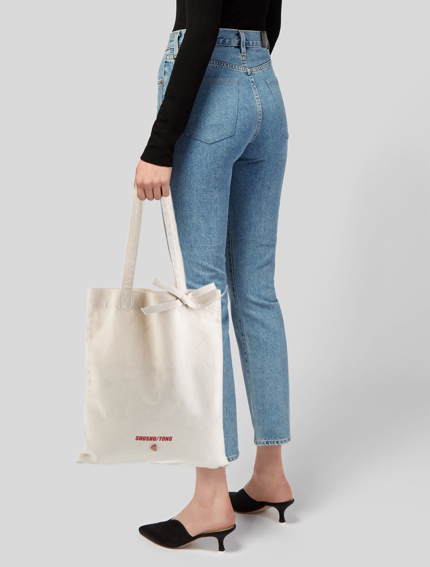 Shushu/tong Bow Canvas Tote Bag - Neutrals Totes, Handbags