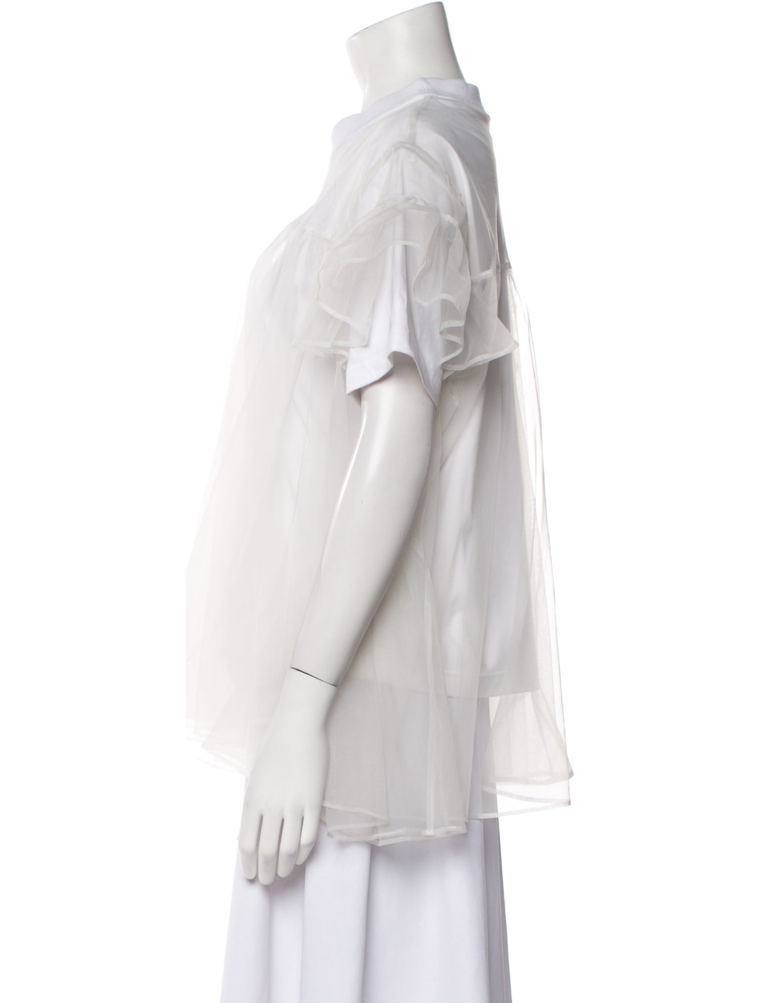 Shushu/tong Mock Neck Short Sleeve Blouse