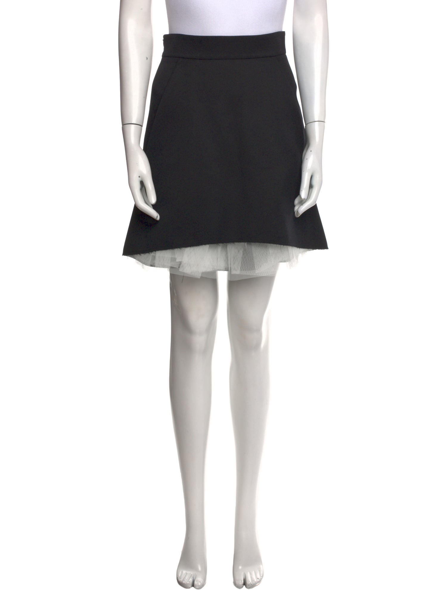 Shushu/tong Mesh Accents Mini Skirt