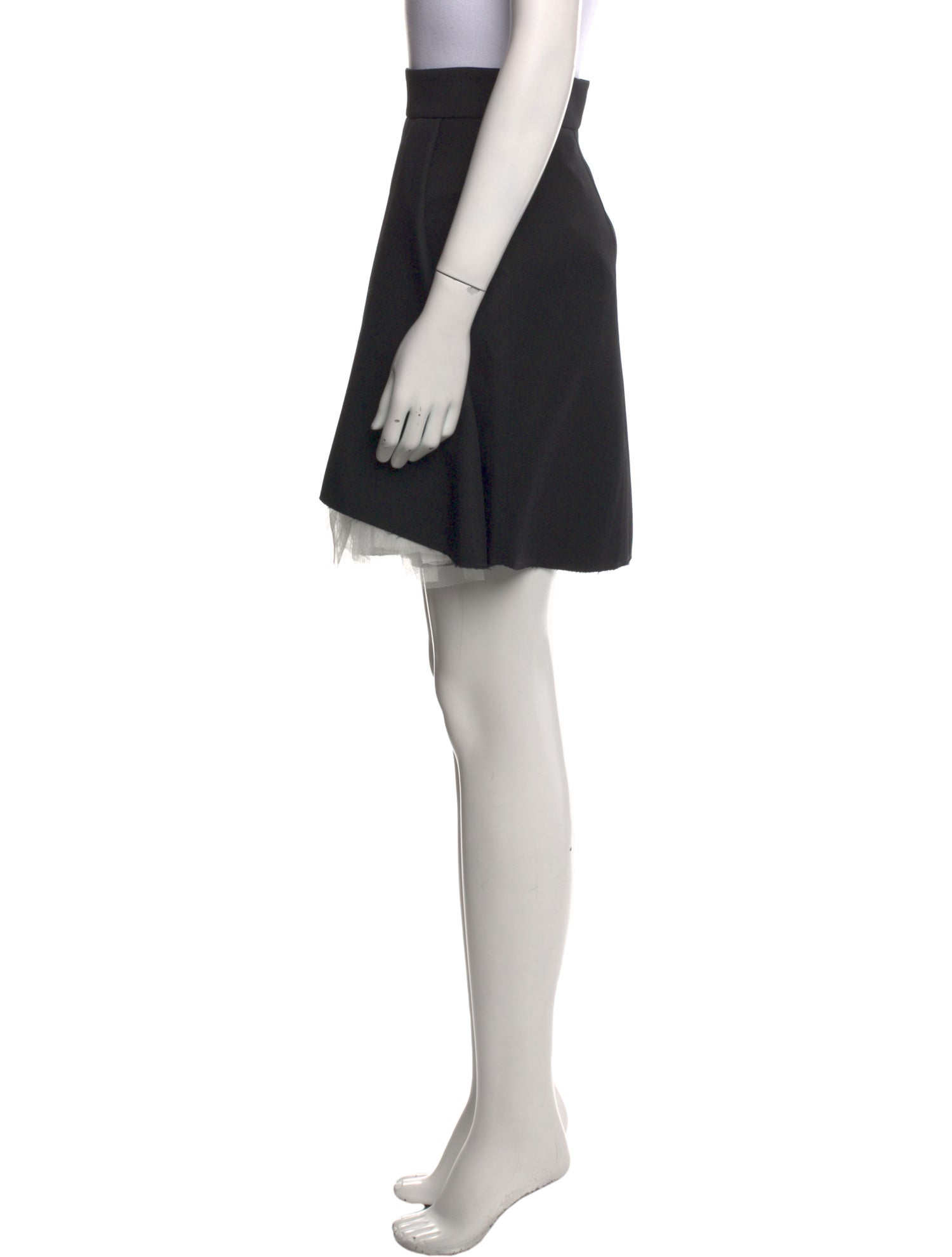 Shushu/tong Mesh Accents Mini Skirt