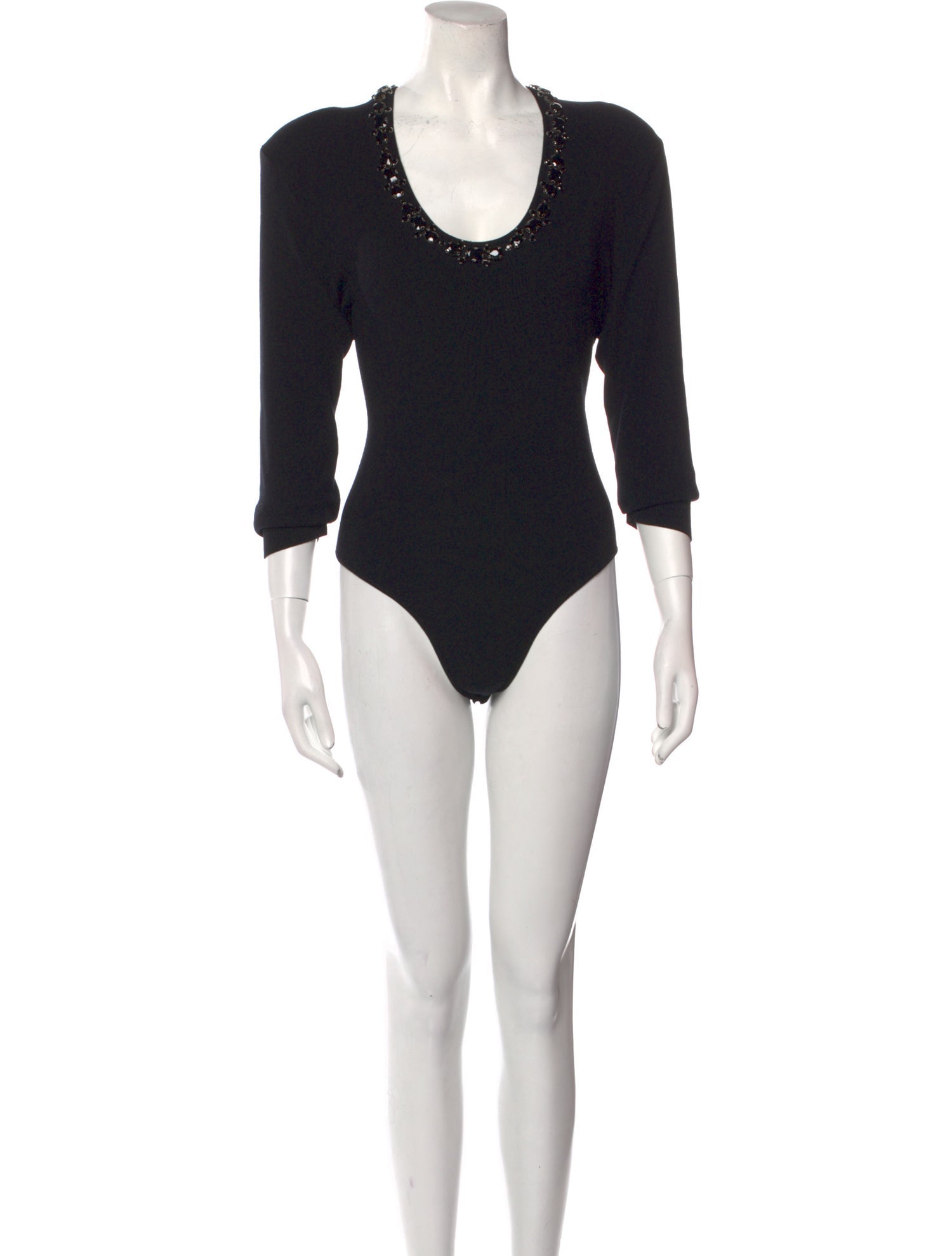 Shushu/tong Scoop Neck Three-Quarter Sleeve Bodysuit