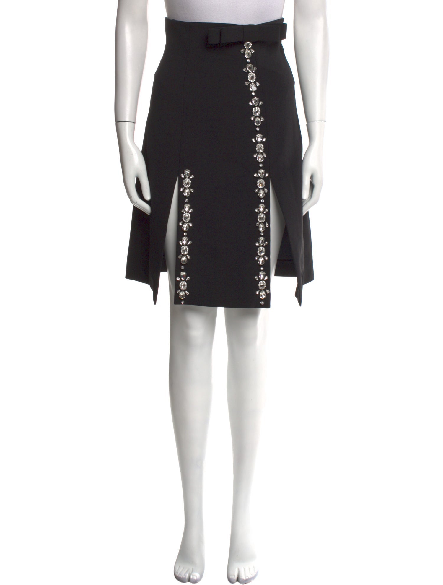 Shushu/tong Crystal Embellishments Knee-Length Skirt