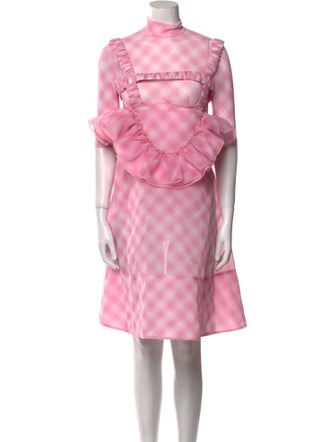 Shushu/tong Plaid Print Knee-Length Dress w/ Tags