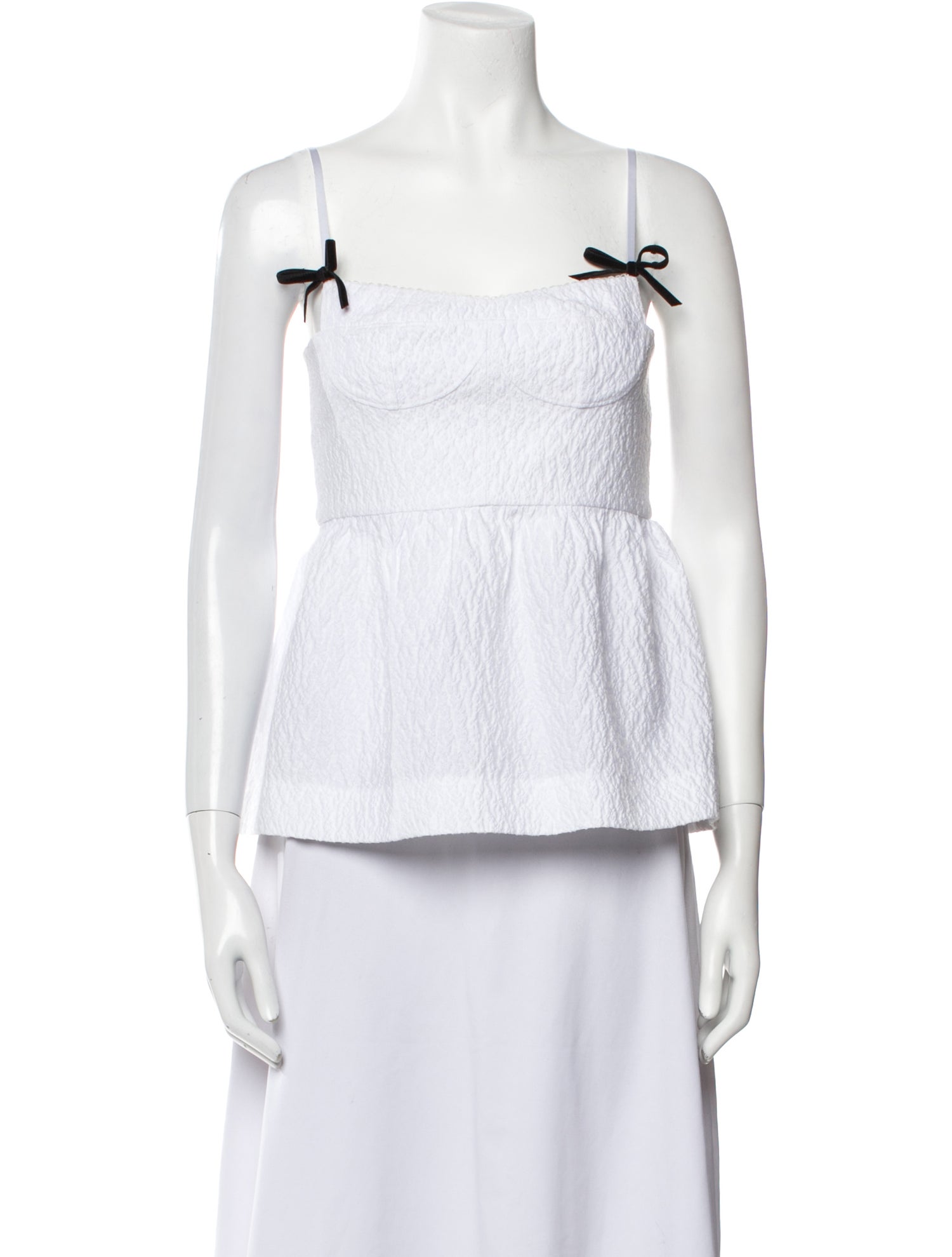 Shushu/tong Square Neckline Sleeveless Crop Top