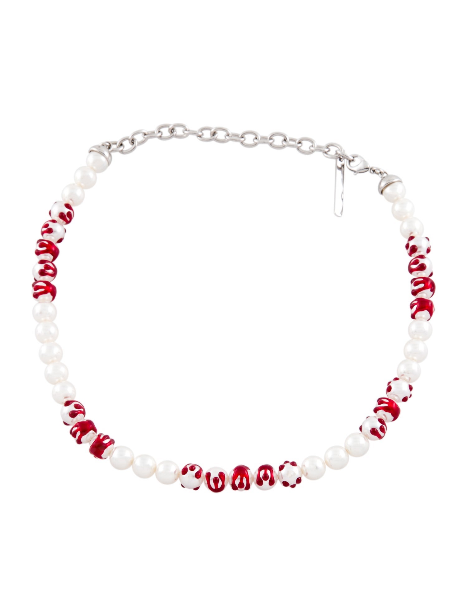 Shushu/tong X YMIN Faux Pearl Bloody Collar Necklace