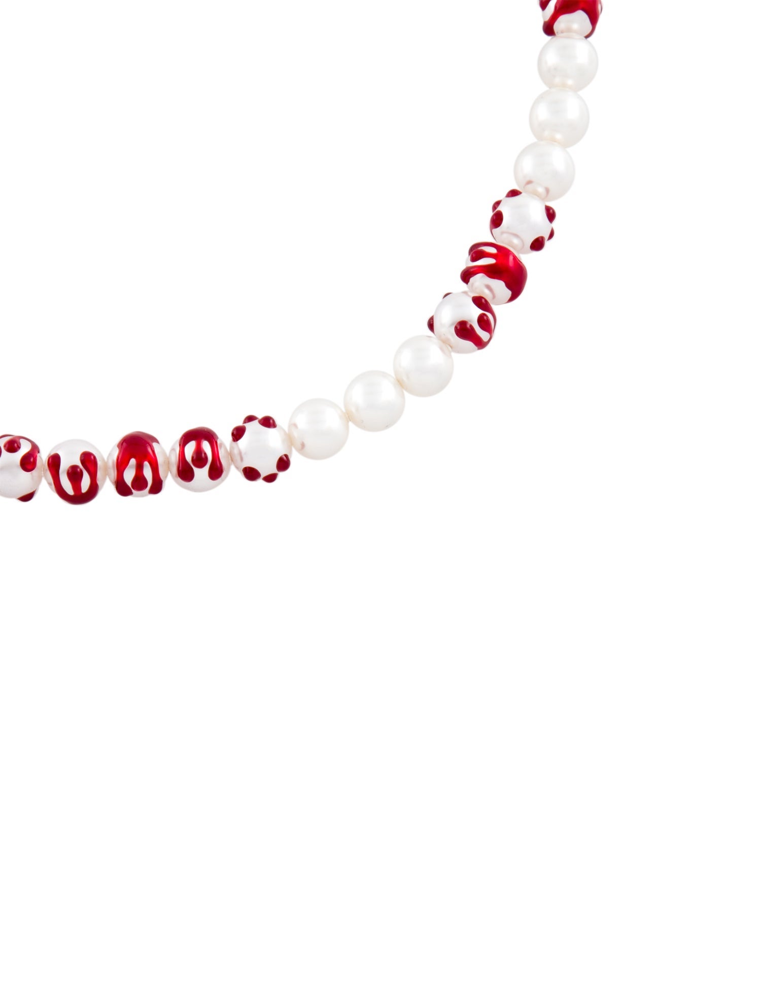 Shushu/tong X YMIN Faux Pearl Bloody Collar Necklace